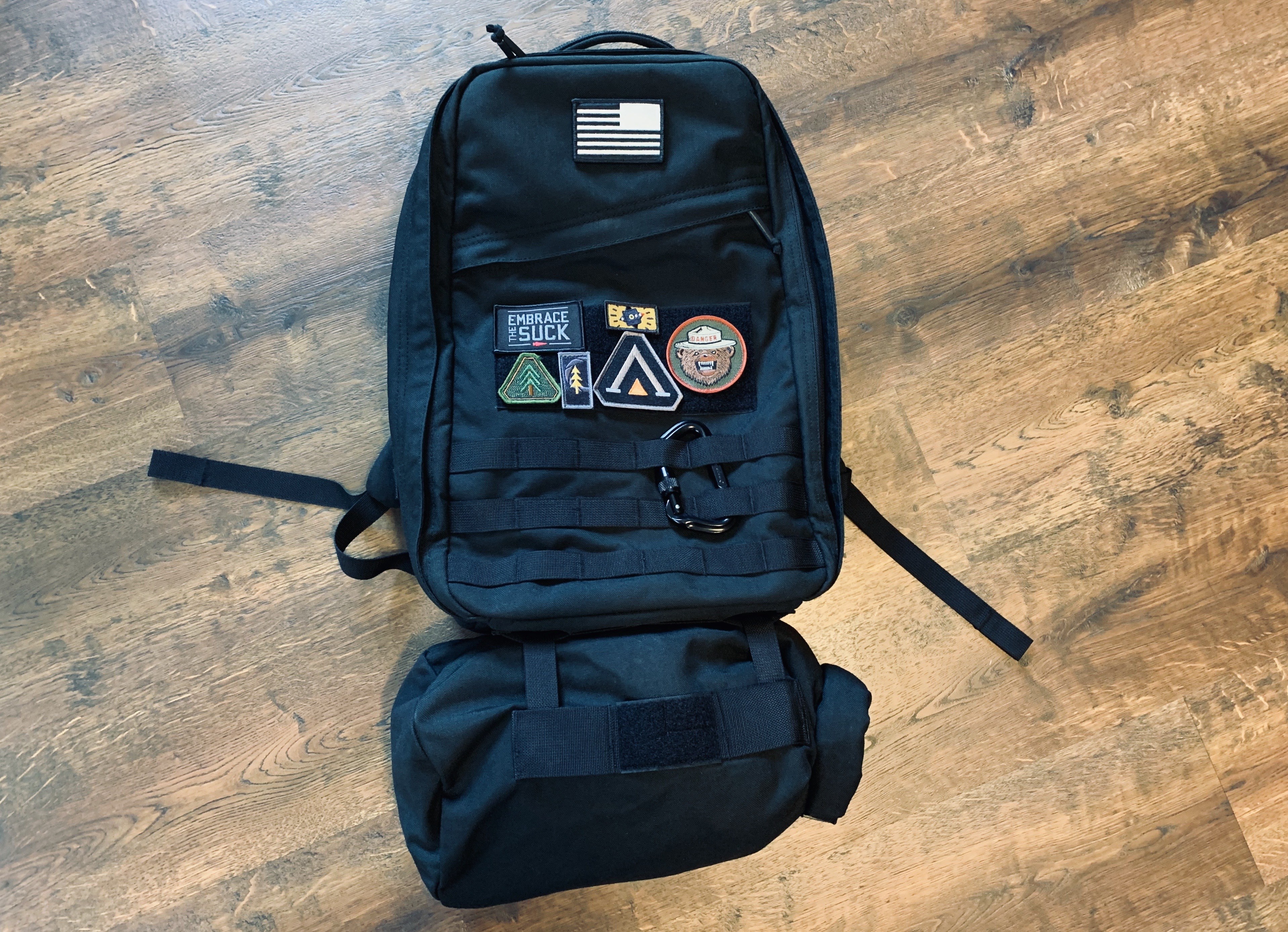 GR1 21L back from SCARS with bottom Molle, side handles, and compression  straps : r/Goruck