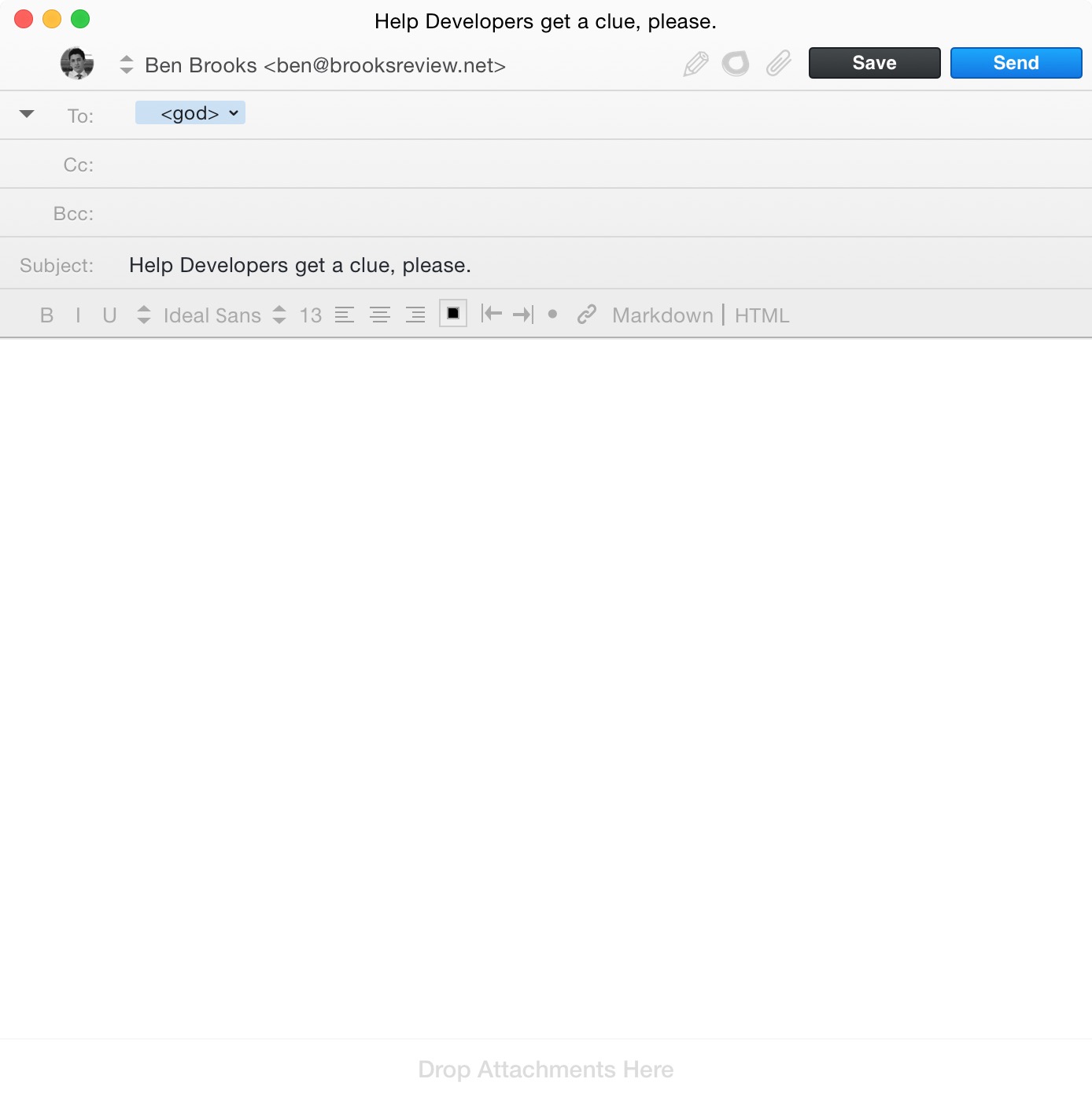 font size compose airmail for mac