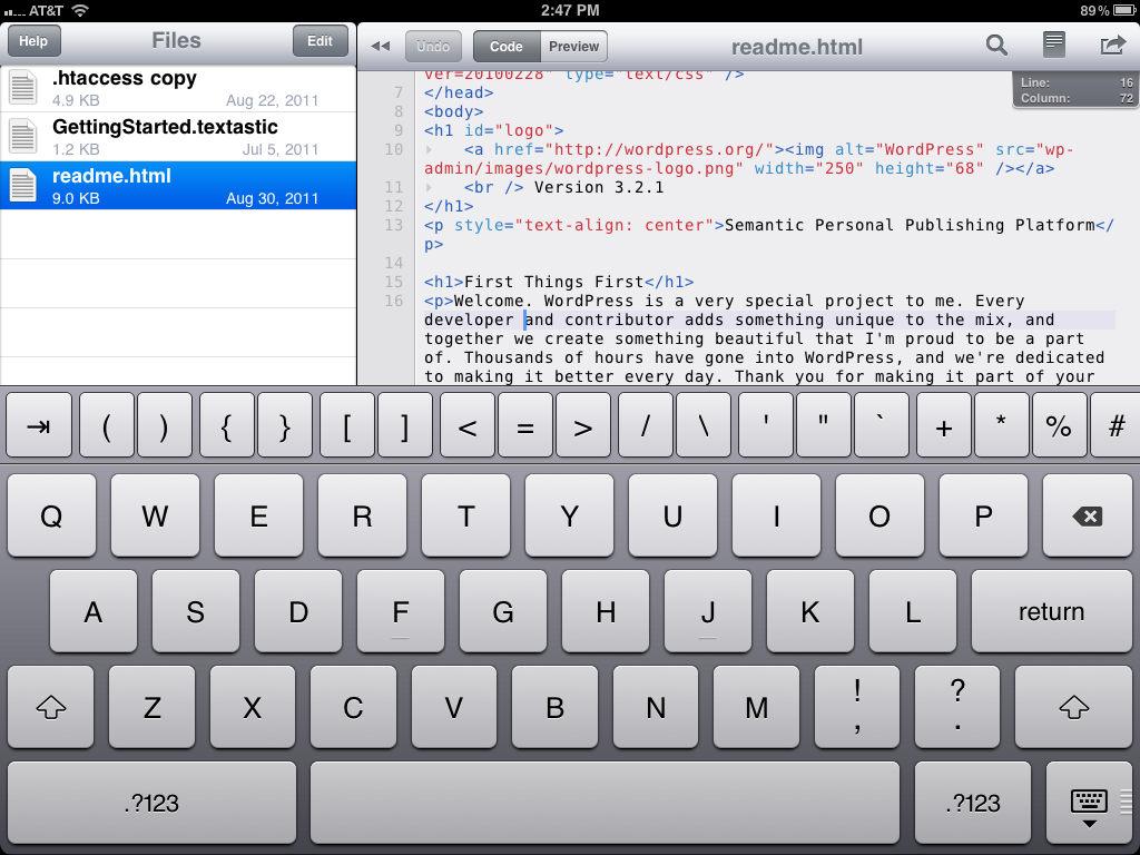 textastic ipad